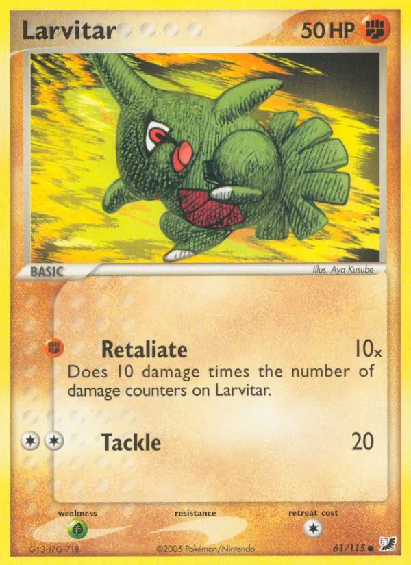 Larvitar - Unseen Forces Pokemon Card