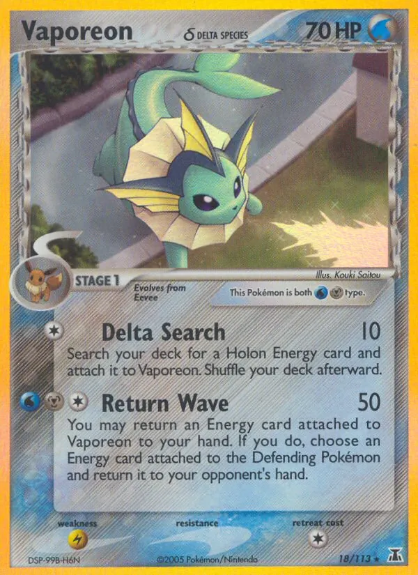 Vaporeon δ - Delta Species Pokemon Card