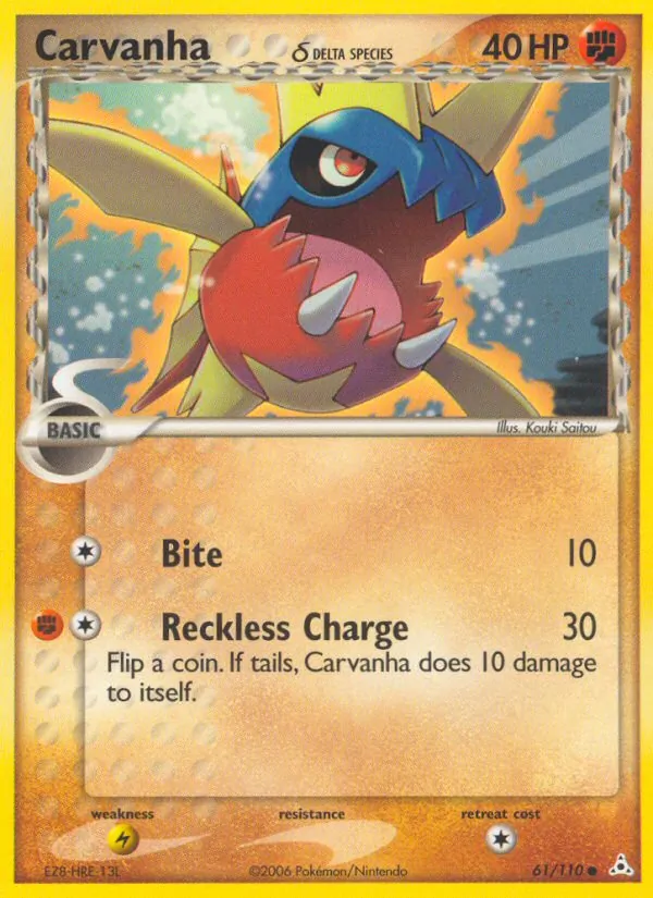 Carvanha δ - Holon Phantoms Pokemon Card