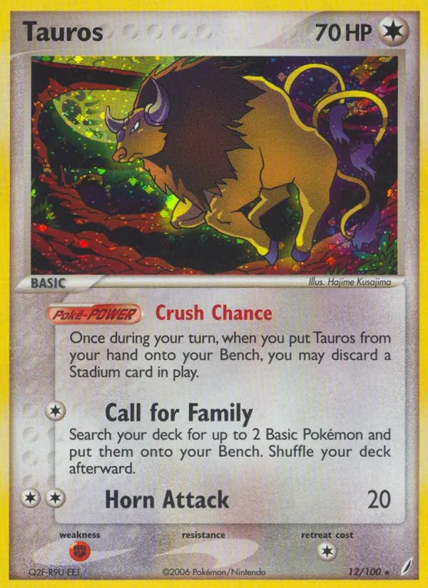 Tauros - Crystal Guardians Pokemon Card