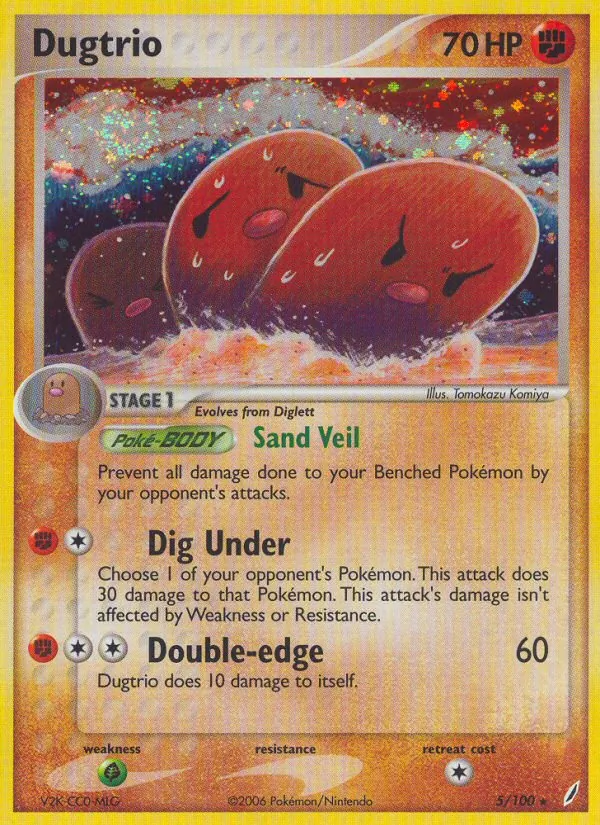 Dugtrio - Crystal Guardians Pokemon Card
