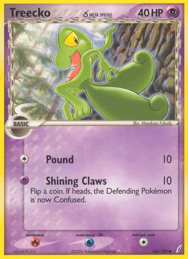Treecko δ - Crystal Guardians Pokemon Card