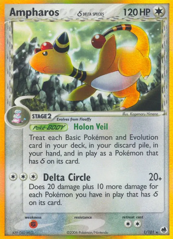 Ampharos δ - Dragon Frontiers Pokemon Card