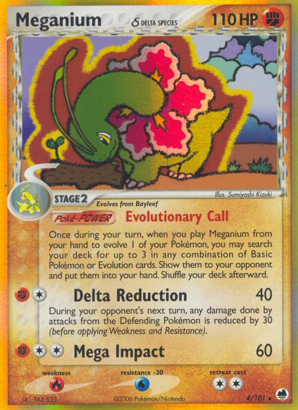 Meganium δ - Dragon Frontiers Pokemon Card