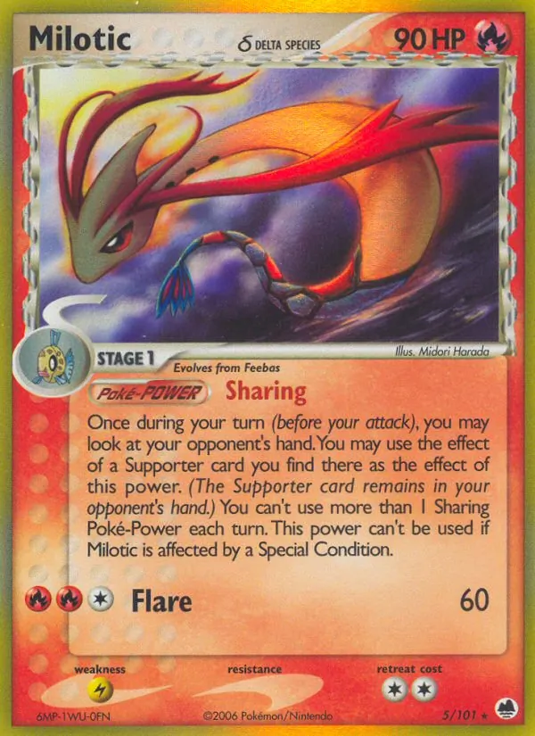 Milotic δ - Dragon Frontiers Pokemon Card