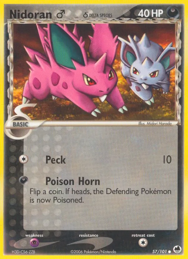Nidoran♂ δ - Dragon Frontiers Pokemon Card