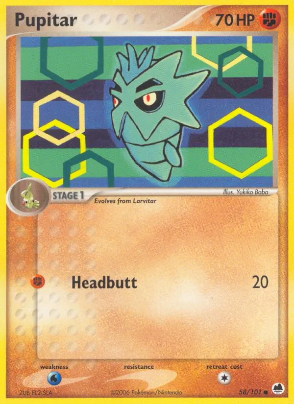 Pupitar - Dragon Frontiers Pokemon Card