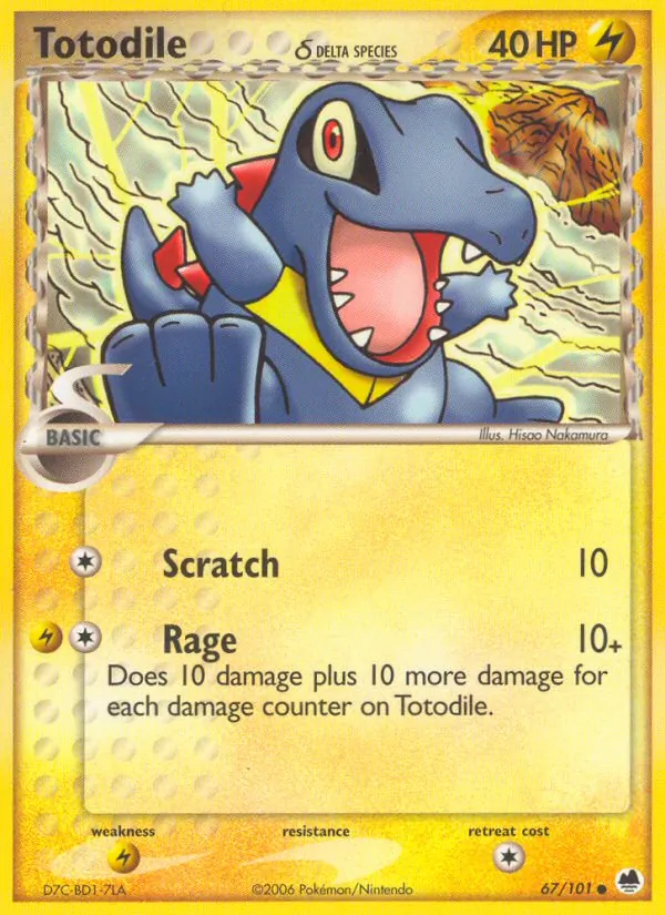 Totodile δ - Dragon Frontiers Pokemon Card