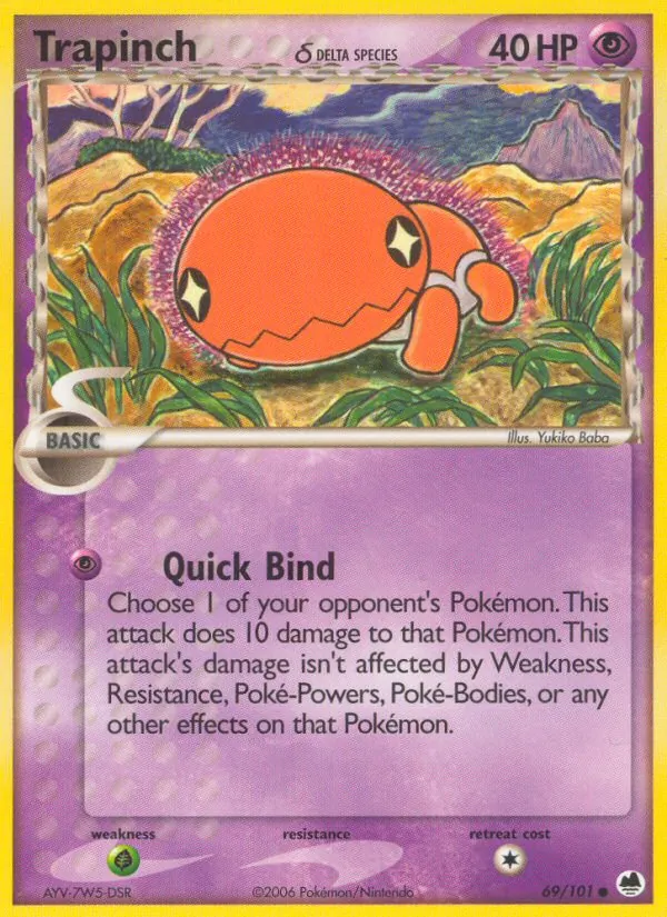 Trapinch δ - Dragon Frontiers Pokemon Card