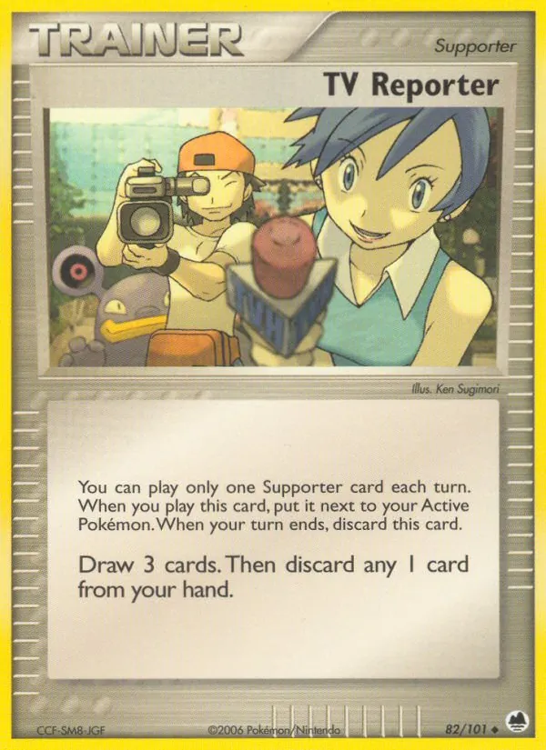 TV Reporter - Dragon Frontiers Pokemon Card