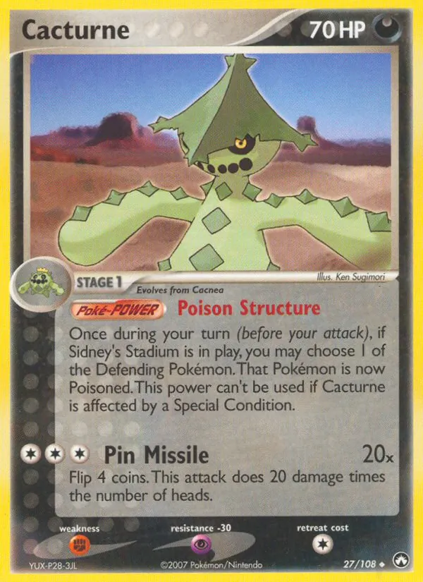 Cacturne - Power Keepers Pokemon Card