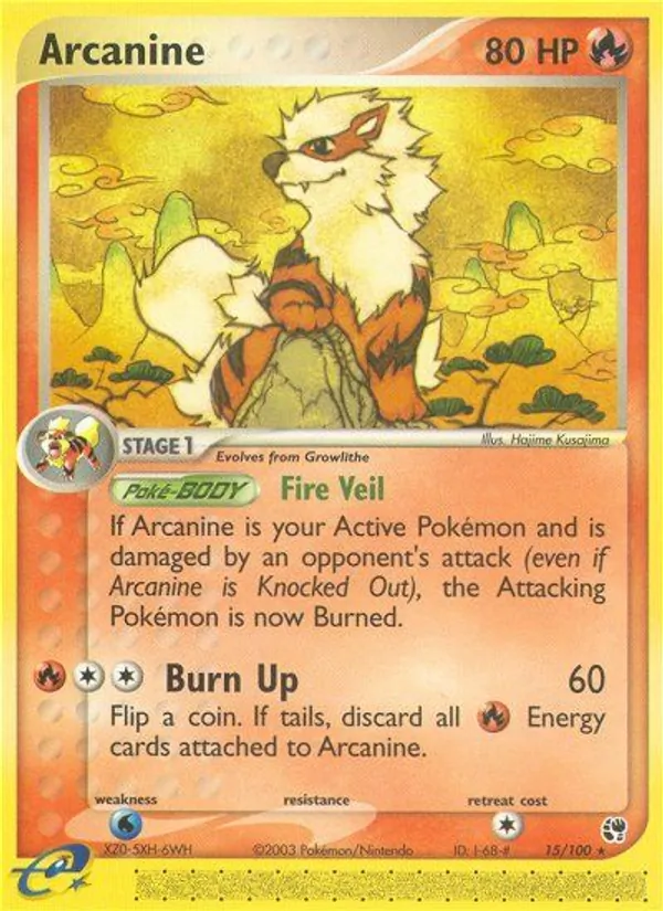 Arcanine - Sandstorm Pokemon Card