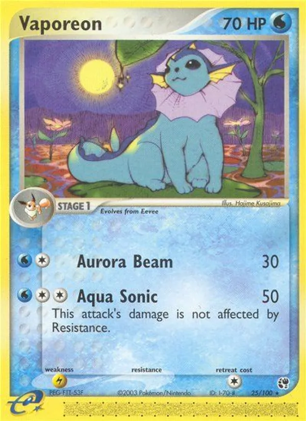 Vaporeon - Sandstorm Pokemon Card