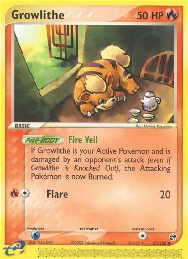 Growlithe - Sandstorm Pokemon Card