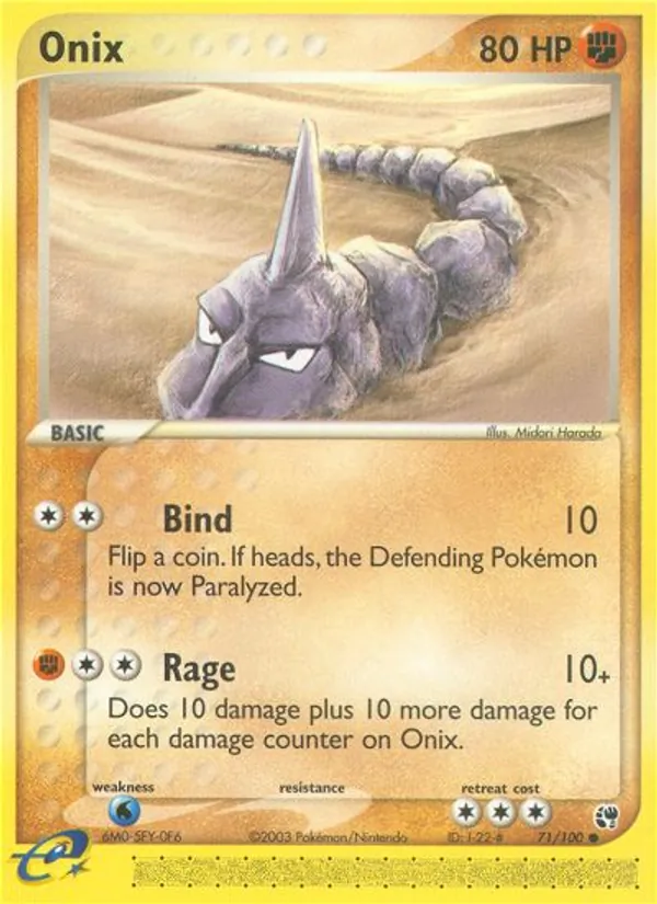Onix - Sandstorm Pokemon Card