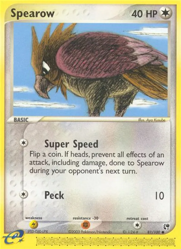 Spearow - Sandstorm Pokemon Card