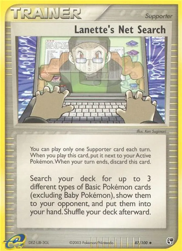 Lanette's Net Search - Sandstorm Pokemon Card