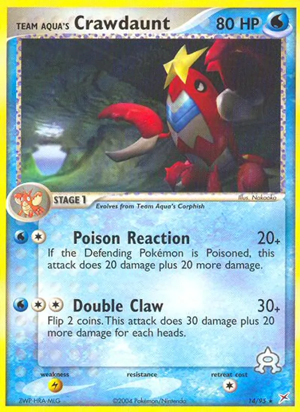 Team Aqua's Crawdaunt - Team Magma vs Team Aqua Pokemon Card