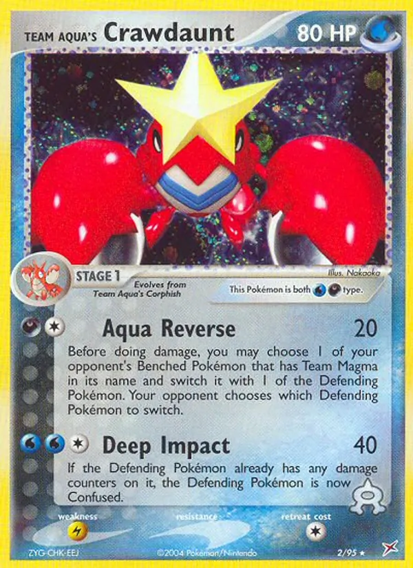 Team Aqua's Crawdaunt - Team Magma vs Team Aqua Pokemon Card