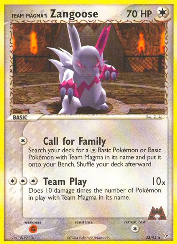 Team Magma's Zangoose - Team Magma vs Team Aqua Pokemon Card