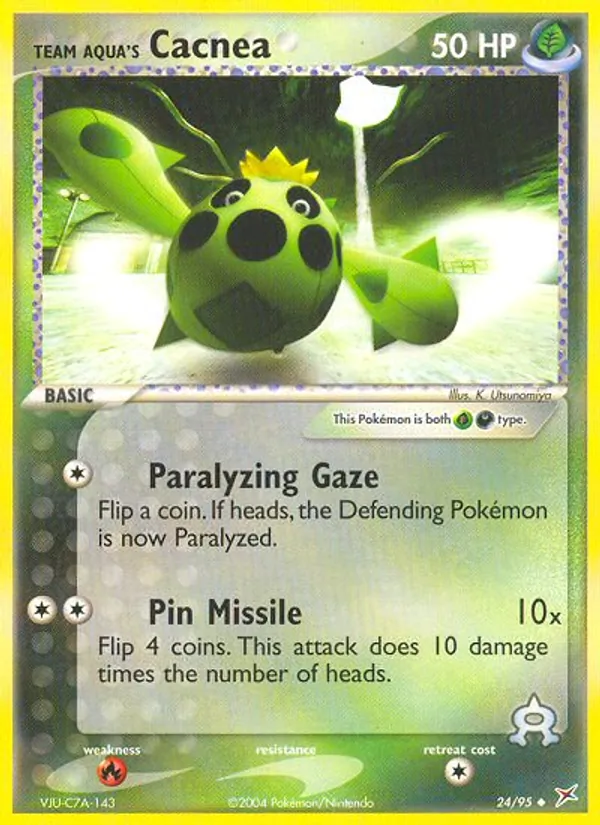 Team Aqua's Cacnea - Team Magma vs Team Aqua Pokemon Card