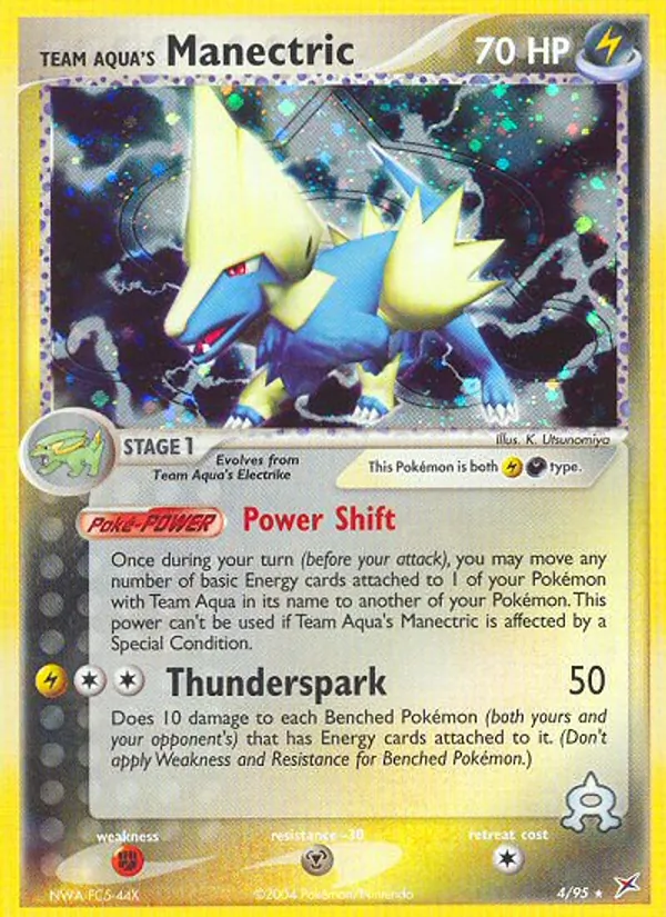 Team Aqua's Manectric - Team Magma vs Team Aqua Pokemon Card