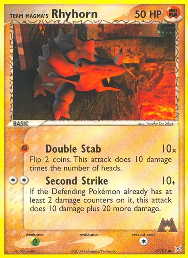 Team Magma's Rhyhorn - Team Magma vs Team Aqua Pokemon Card