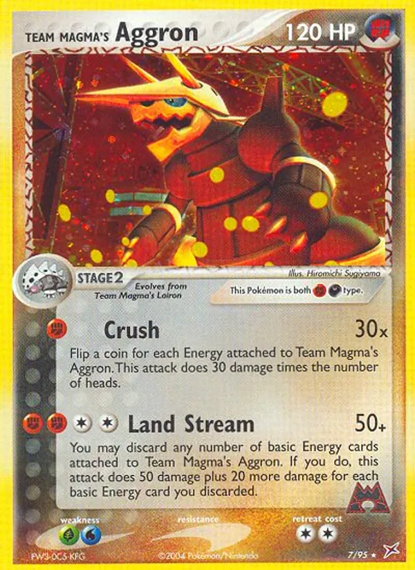 Team Magma's Aggron - Team Magma vs Team Aqua Pokemon Card