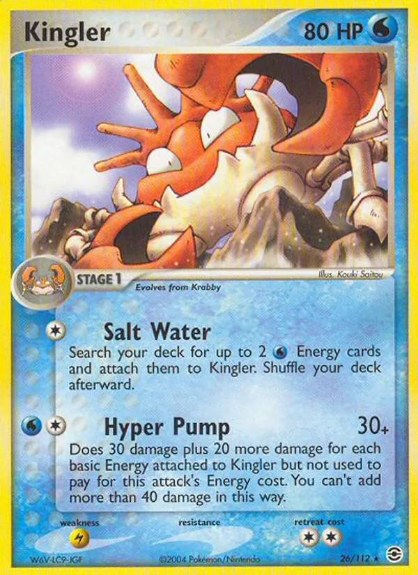 Kingler - FireRed & LeafGreen Pokemon Card