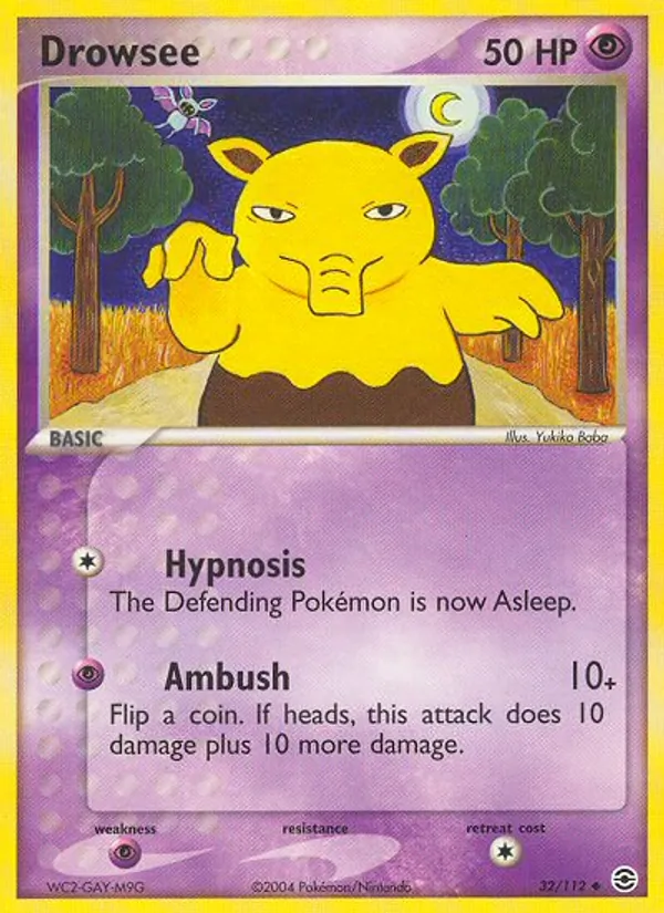 Drowzee - FireRed & LeafGreen Pokemon Card