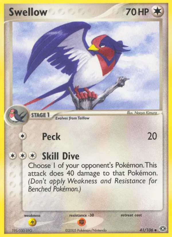 Swellow - Emerald Pokemon Card