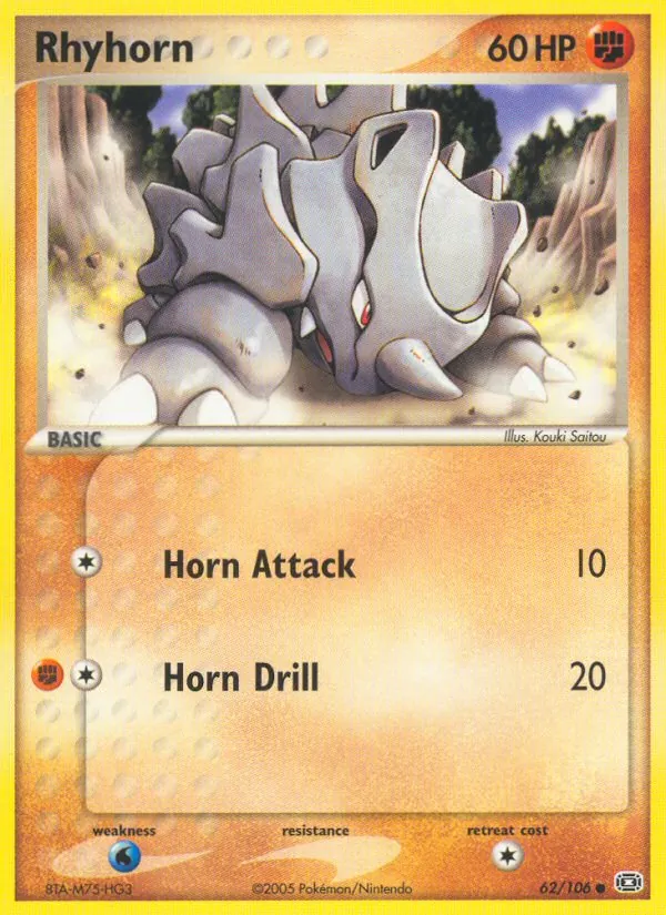 Rhyhorn - Emerald Pokemon Card