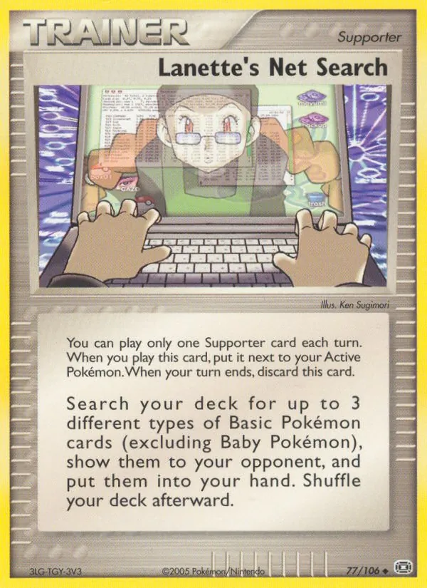 Lanette's Net Search - Emerald Pokemon Card