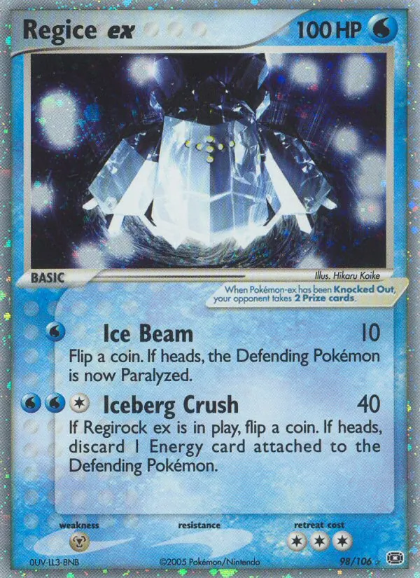 Regice ex - Emerald Pokemon Card