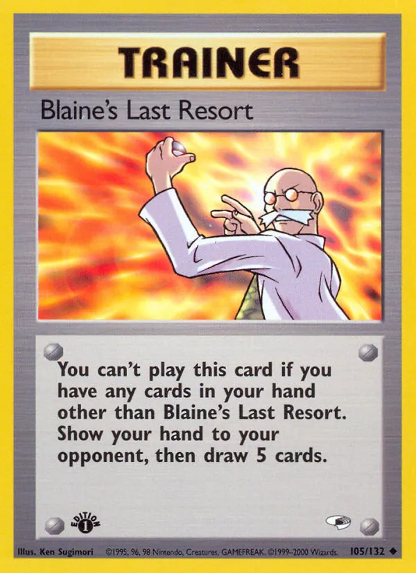 Blaine's Last Resort - Gym Heroes Pokemon Card