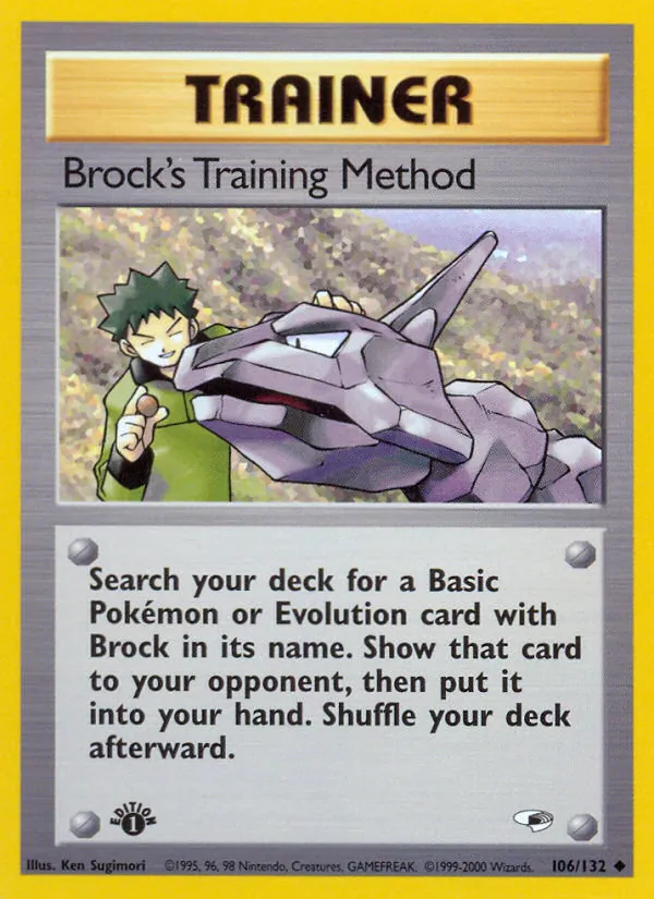 Brock's Training Method - Gym Heroes Pokemon Card
