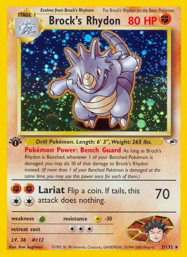 Brock's Rhydon - Gym Heroes Pokemon Card