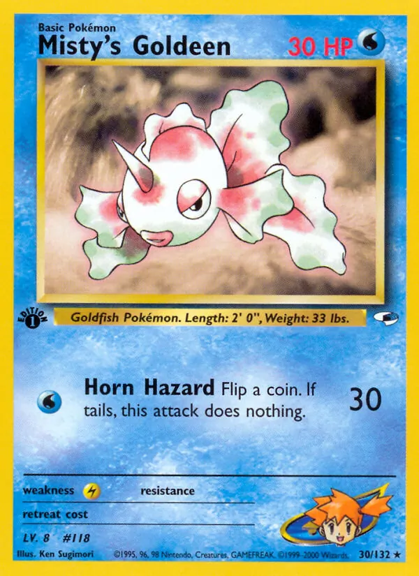 Misty's Goldeen - Gym Heroes Pokemon Card