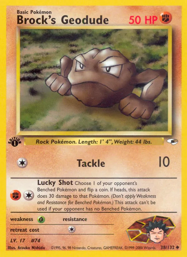Brock's Geodude - Gym Heroes Pokemon Card