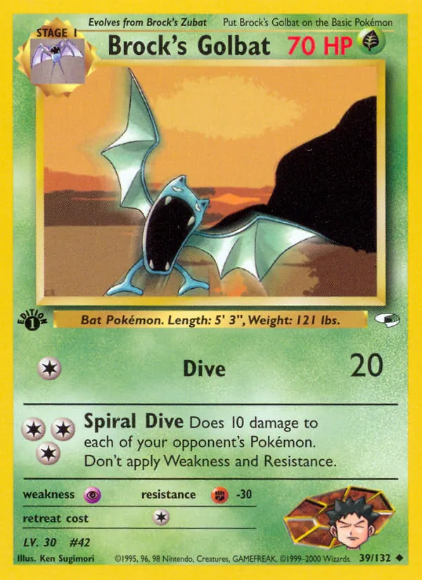 Brock's Golbat - Gym Heroes Pokemon Card