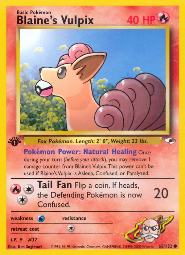 Blaine's Vulpix - Gym Heroes Pokemon Card