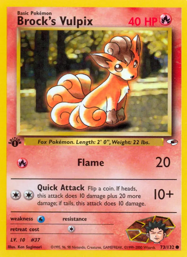 Brock's Vulpix - Gym Heroes Pokemon Card