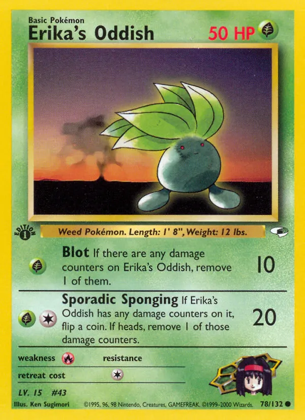Erika's Oddish - Gym Heroes Pokemon Card