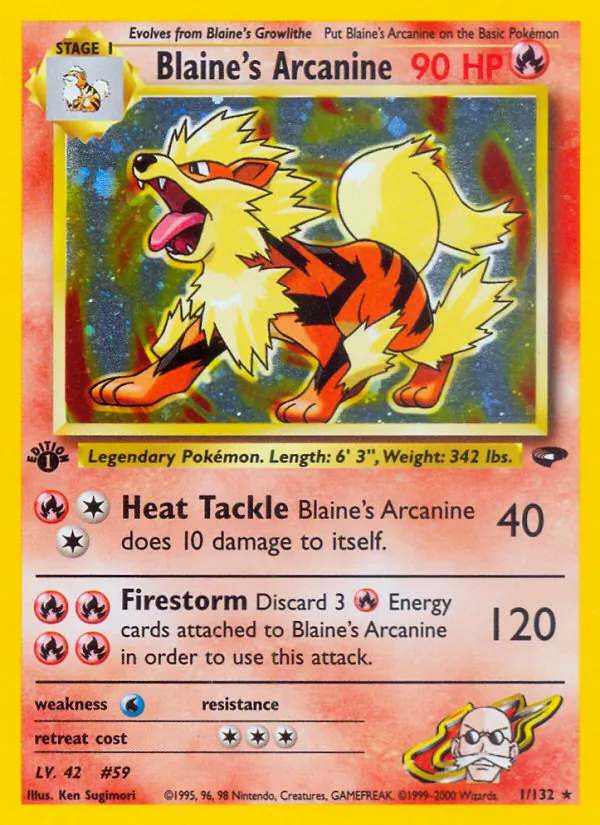 Blaine's Arcanine - Gym Challenge Pokemon Card