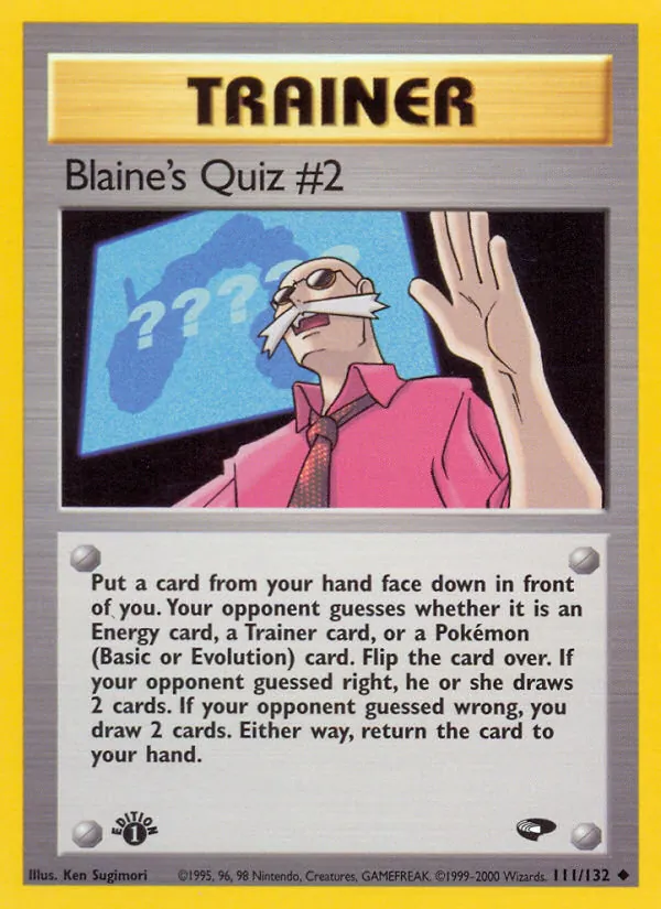Blaine's Quiz #2 - Gym Challenge Pokemon Card