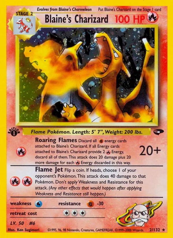 Blaine's Charizard - Gym Challenge Pokemon Card