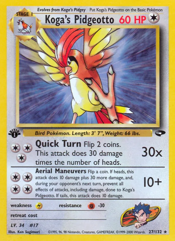 Koga's Pidgeotto - Gym Challenge Pokemon Card
