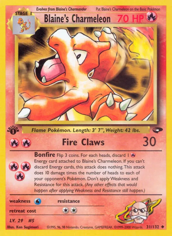 Blaine's Charmeleon - Gym Challenge Pokemon Card