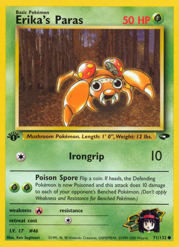 Erika's Paras - Gym Challenge Pokemon Card