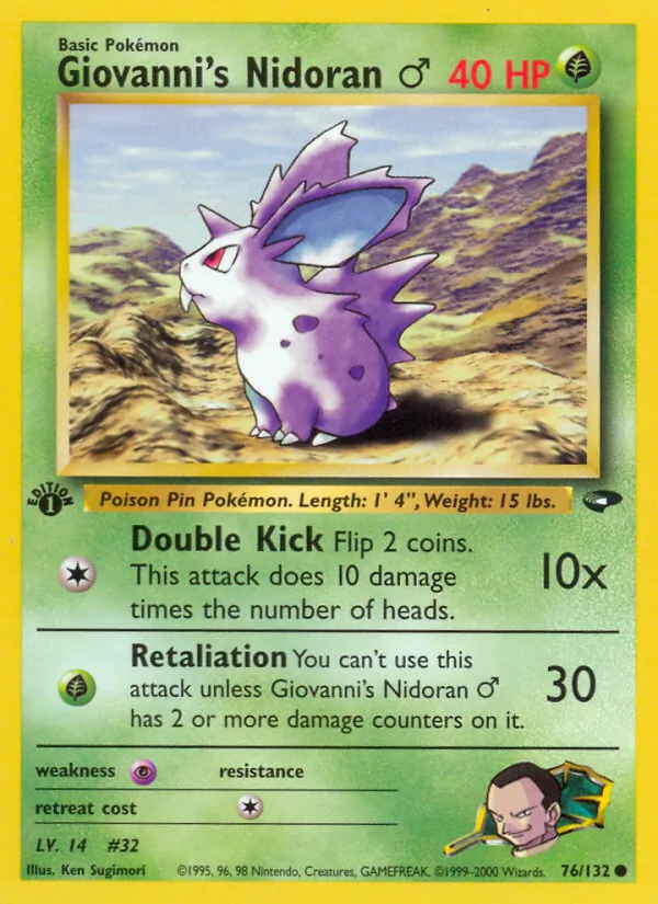 Giovanni's Nidoran♂ - Gym Challenge Pokemon Card